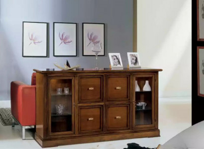 Wohnzimmer SideboardGlas Schrank Vitrine Esszimmer Anrichte Holz Möbel