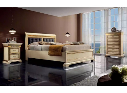 Komplettes Schlafzimmer Design Modern Luxus Bett 2x Nachttische Kommode
