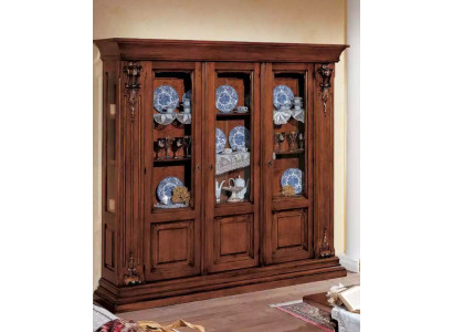 Glas Vitrine Holzschrank Klassische Anrichte Möbel Regale Massivholz Schrank