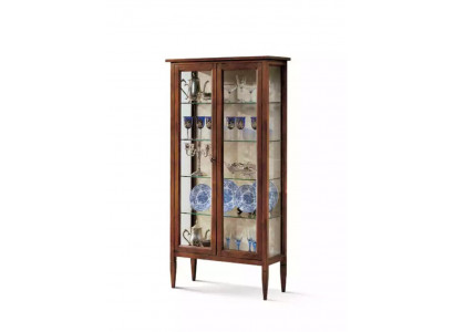 Vitrinen Glas Schrank Braun Wohnzimmer Holz Anrichte Luxus Möbel Italien