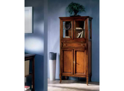 Klassische Schrank Möbel Braun Vitrine Vitrinenschrank Glasschrank Neu