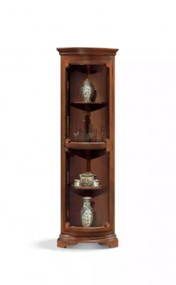 Eckvitrine Wohnzimmer Möbel Anrichte Holz Vitrinen Schrank Braun Neu