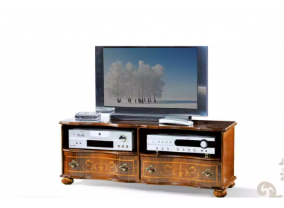 Braunes TV-Regal Luxus RTV Schrank Wohnzimmer Möbel Holz Einrichtung
