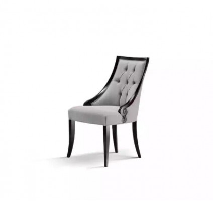Stuhl Luxus Möbel Wohnzimmer Esszimmer Holz Möbel Grau Lehnstuhl Neu