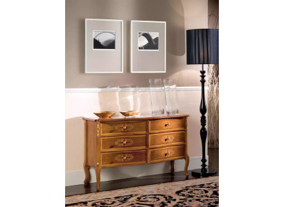 Luxuriöses exklusives Design braune Holzkommode klassische Möbel neu