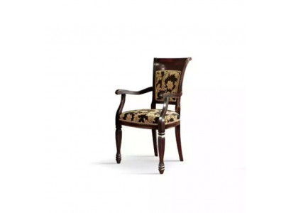 Stuhl Braun Design Wohnzimmer Esszimmer Holz Polster mit Armlehne Neu