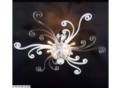 Luxus Deckenleuchter Weiß Kronleuchter Deckenlampe Lüster Kristall Lampe