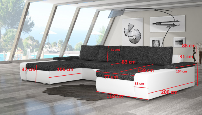 XXL Big Schlafsofa Relax Wohnzimmer Ecksofa Garnitur Polster Couch Eckgarnitur