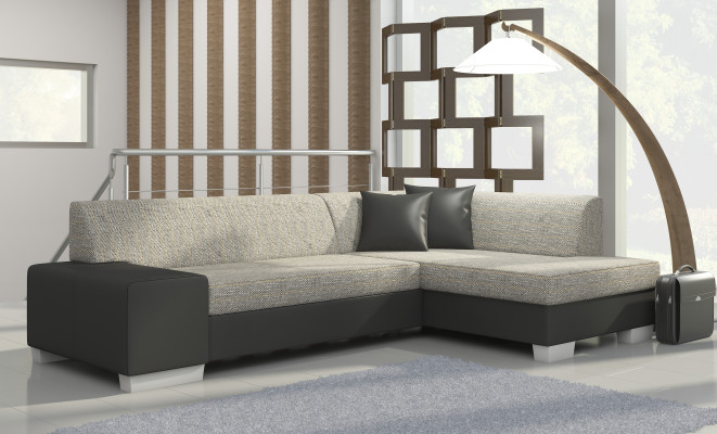 Design Ecksofa Schlafsofa Bettfunktion Couch Sofas Leder Textil Polster Neu