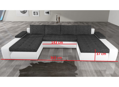 Wohnlandschaft Wohnzimmer Leder Sofa Couch Polster Sitz Ecksofa Garnitur