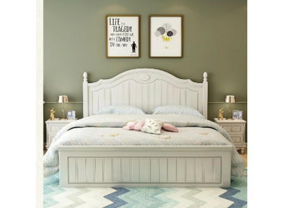 Set Bett Schlafzimmer 2x Nachttisch Doppel Betten Komplett Set Holz Möbel 3 tlg.
