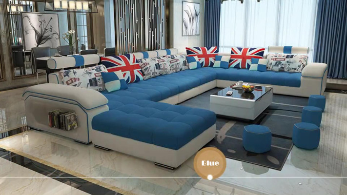 Wohnlandschaft Textil Sofa Couch Polster Couchen Sofas U Form designer Garnitur