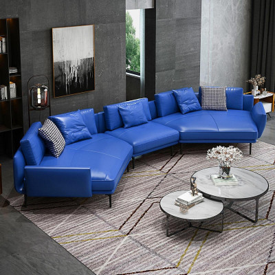 Edle Ecksofa U-Form Wohnlandschaft Sofa Couch Polster Ecke Garnitur Ledersofa