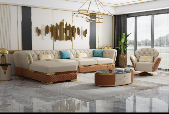 Ecksofa L Form Ledersofa Couch Wohnlandschaft Garnitur Design Modern Sofas Eck