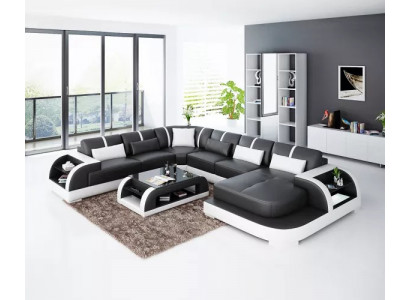 Wohnzimmer Leder xxl couch sofa landschaft moderne designer polster