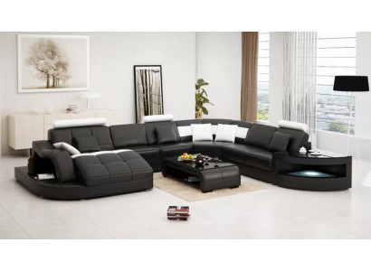 Eckcouch Design Ecksofa Wohnzimmer Möbel Lederpolster Couch Sofa Wohnlandschaft