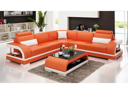 Wohnzimmer Leder xxl couch sofa moderne designer eckpolster polster