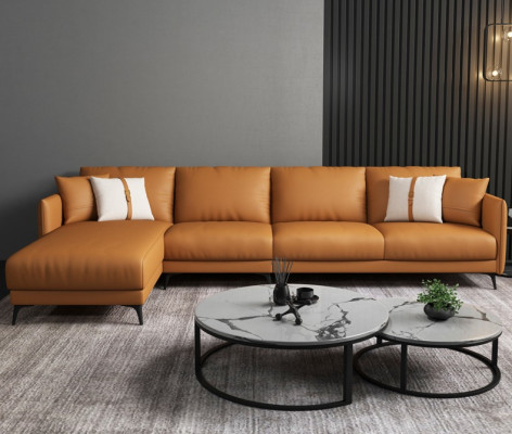 Ecksofa + Sessel Ledersofa Couch Wohnlandschaft Garnitur Design Modern Sofa Sitz
