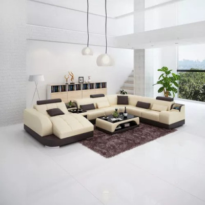 Polsterecke Ledersofa Wohnzimmersofa Eckcouch Eckgarnitur Sofa mit
