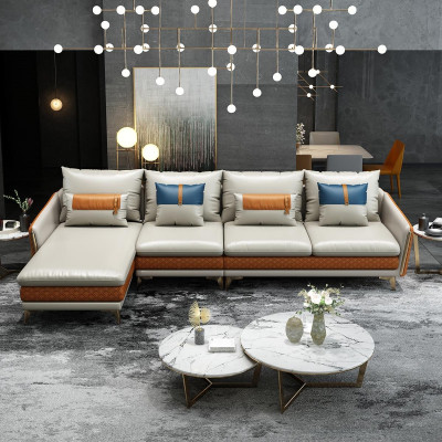 Ecksofa L-Form Modernes Sofa Ledersofa Deko Ecksofa Polster Wohnlandschaft