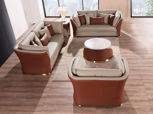 Wohnlandschaft Sofa Polster Sofagarnitur 3+2+1 Sitzer Beistelltisch Couchtisch