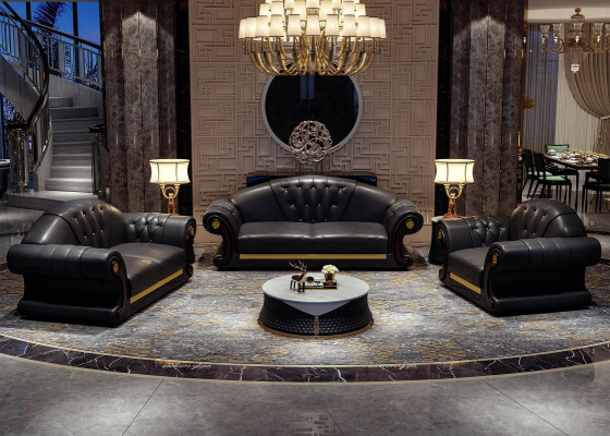 Chesterfield Sofagarnitur Komplett Set Sofa 6tlg Sitzpolster Beistelltisch Tisch