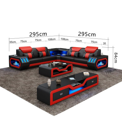 L Form Designer Wohnlandschaft Polster Ecksofa Eck Garnitur Sofa Couch Ecke led