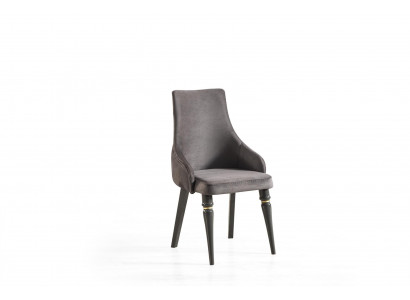Luxus Lehnstuhl Design Stühle Design Sessel Holz Polster Stuhl Grau