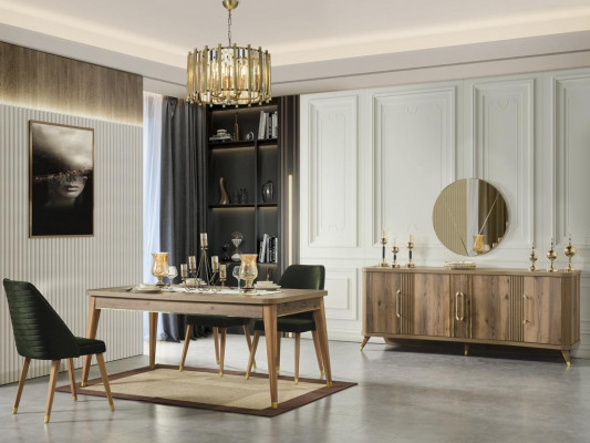 Esstisch Tisch Gruppe Esszimmer Wohnzimmer Garnitur Holz Design Tische Neu