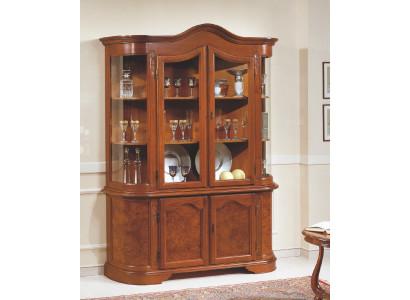 Möbel Glas Vitrine Holz Braune Glasvitrine Regale Italien klassische Möbel Neu