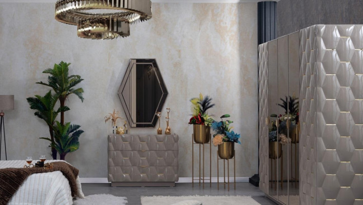 Kommode Anrichte Kommoden Spiegel Set Echtes Holz Italienische Möbel Modern Stil