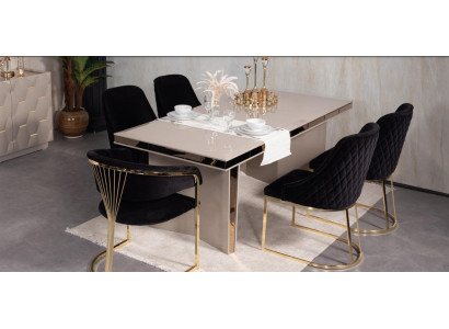 Esstisch Holz Esstische Tische Tisch Design Gold Luxus Esszimmer Möbel Designer