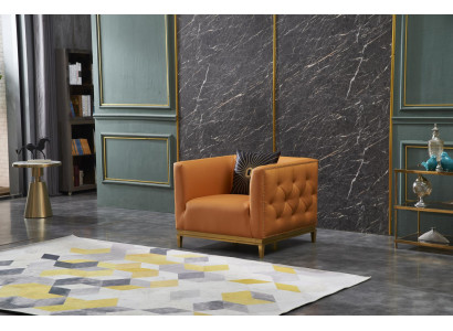 Sessel Design Couch Sofa Sitzer Leder Lounge Deko Club Polster Luxus Ohren
