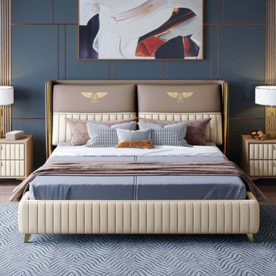 Bett 3 tlg. Schlafzimmer Set Design Modern Luxus Schlafzimmer Nachttisch