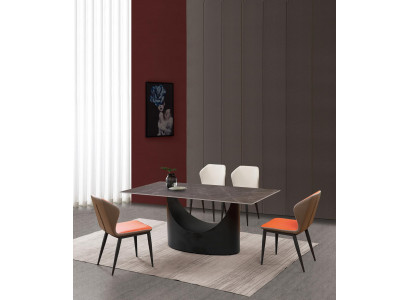 Design Ess Tisch 4 Stühle Set Garnitur Zimmer Gruppe 5 tlg. Tische Marmor