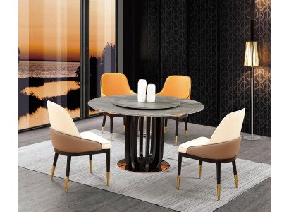 Runder Tisch Luxus Rund Tische Esszimmer Möbel Säulen Fuß Stein Optik