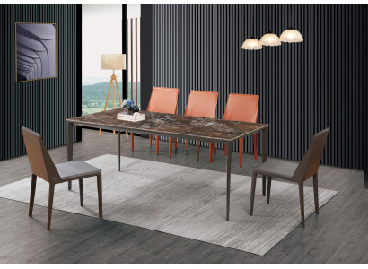 Luxus Esstisch - Tisch Esszimmer Möbel Metall Marmor Optik Design Tisch