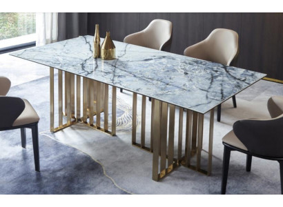 Design Tisch Edelstahl Büro Konferenz Esszimmer Wohnzimmer Marmor Farbe Möbel