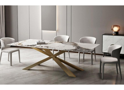 Design Wohn Tische Ess Zimmer 180x90cm Möbel Tisch Esstisch Edelstahl x beine