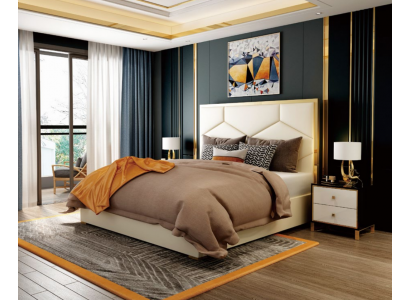 Bett Deko Polster Design Luxus Doppel Hotel Betten Schlaf Zimmer Leder