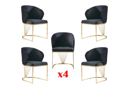 Esszimmer Set Essgruppe Modern Edelstahl 4tlg Set Stuhl Garnitur 4x Stühle Neu