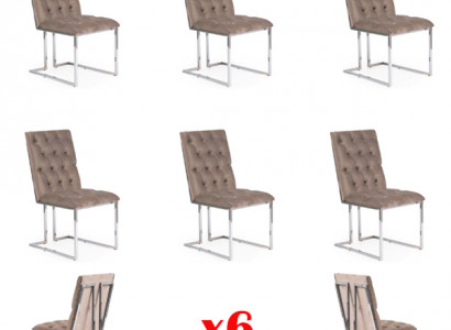 Design 6x Stühle Garnitur Komplett Stuhl Set Esszimmer Polster Sitz