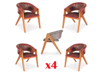 Garnitur 4x Stühle Moderne Polster Design Gruppen Holz Ess Stuhl Zimmer