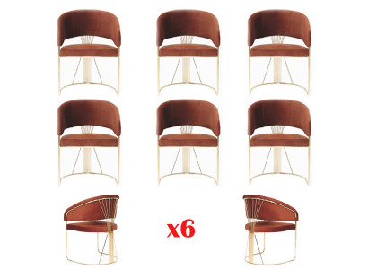 Design Polster Sitz 6 Stühle Gruppen Garnitur Sessel Lounge Set Luxus