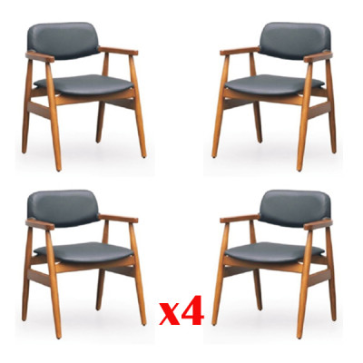 Set Stuhl Garnitur Polster Wohnzimmer Holz 4x Stühle EssZimmer Gruppe