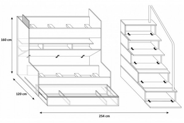 Lila Doppelstockbett Etagen Bett Kinderzimmer Betten Hochbett Hochglanz Möbel
