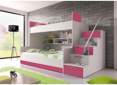 Etagen Bett Kinderzimmer Betten Hochbett Doppelstockbett Hochglanz Möbel Rosa