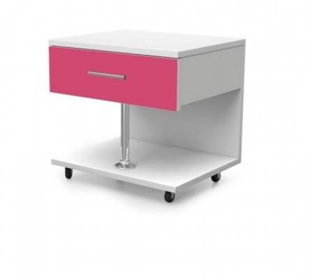 Bett + Nachttisch Schlafzimmer Jugendzimmer Kinderzimmer Set Möbel Pink 2tlg.