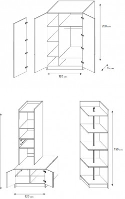 Kleiderschrank Jugendzimmer Kinderzimmer Schränke Möbel Design Neu