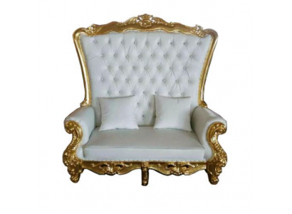 Thron Sofa Couch Königlicher Polster Chesterfield Samt Antik Stil Zweisitzer